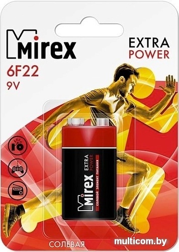Батарейки Mirex 6F22 1 шт 23702-6F22-E1