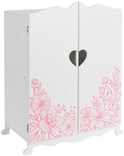 Шкаф для кукол Leader Toys Diamond Princess c дизайнерским цветочным принтом 71419 (белый)