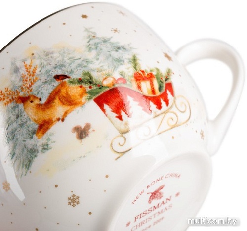 Чашка с блюдцем Fissman New Year 14027