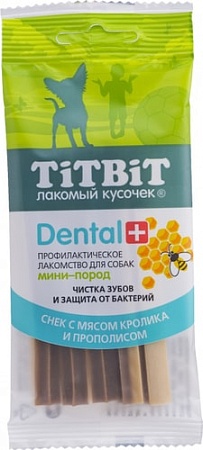 Лакомство для собак TiTBiT Dental+ Снек с мясом кролика и прополисом 25 г
