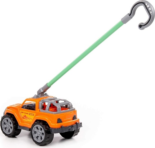 Игрушка-каталка Полесье Легионер с ручкой 63936 (оранжевый)