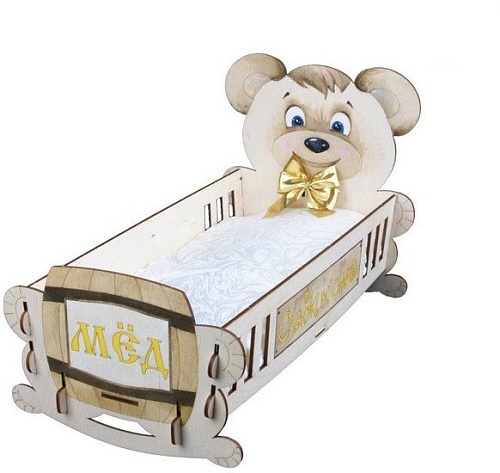 Кроватка для кукол Leader Toys Honey Bear 11592 (дерево светлое)