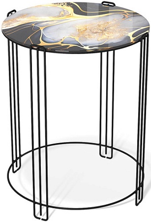 Журнальный столик Sheffilton SHT-CT53 (черный алмаз/черный муар)