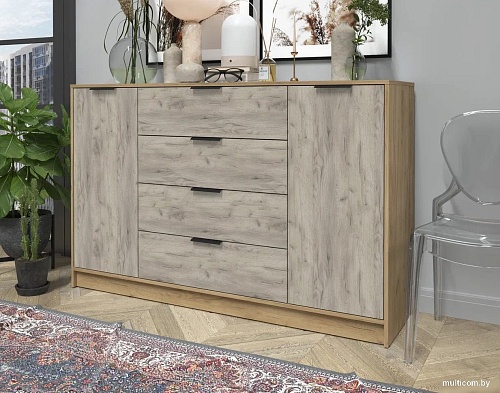 Тумба Интерлиния Концепт КТ-Т160 (дуб серый/дуб золотой)