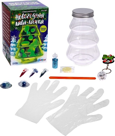 Набор для опытов Эврики Новогодняя лава-лампа 7768933