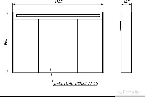 Belux Шкаф с зеркалом Бристоль ВШ 120 (1, белый глянцевый)