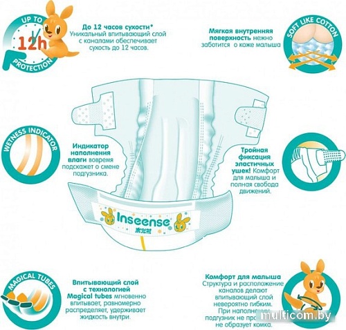 Трусики-подгузники Inseense Classic L 9-14 кг InsCL56Yel (56 шт)