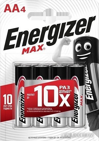 Батарейка Energizer MAX E91 LR6/AA BP4/48 4 шт