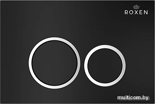 Унитаз подвесной Roxen Simple Compact в комплекте с инсталляцией StounFix Slim 6 в 1 911522 (кнопка: черный матовый)