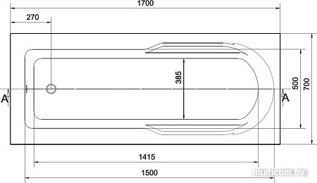 Ванна Cersanit Santana 170x70 (с каркасом)