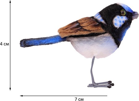 Классическая игрушка Hansa Сreation Птица крапивник голубой 6035 (7 см)