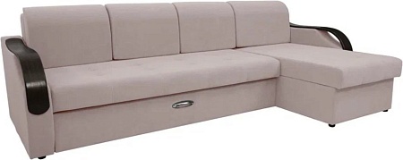 Сириус Лидер-6 с оттоманкой ППУ 300x165 (Eva 05 велюр светло-бежевый)