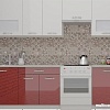 Кухня ВерсоМебель ЭкоЛайт-5 2.4 (белый/темно-красный)