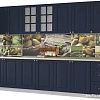 Готовая кухня Интерлиния Мила Деко 2.8А (индиго/индиго/опал светлый)