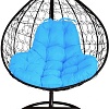 Подвесное кресло M-Group XL 11120403 (черный ротанг/голубая подушка)