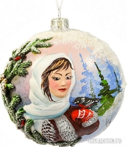 Елочные игрушки Грай Девушка и снегирь ШБ120-3