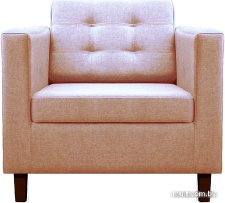 Интерьерное кресло Brioli Дилли клетка Д (рогожка, J11 розовый/темные ножки)