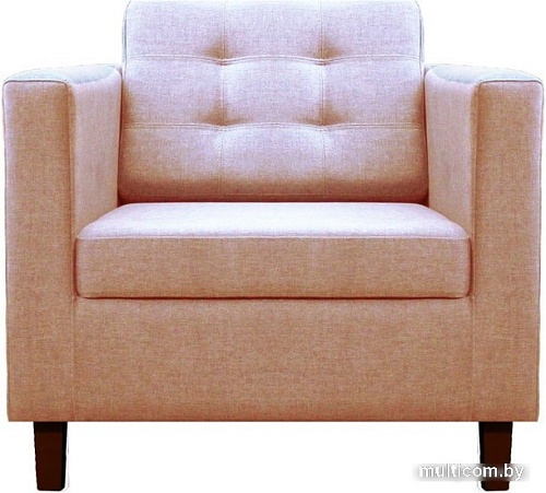 Интерьерное кресло Brioli Дилли клетка Д (рогожка, J11 розовый/темные ножки)