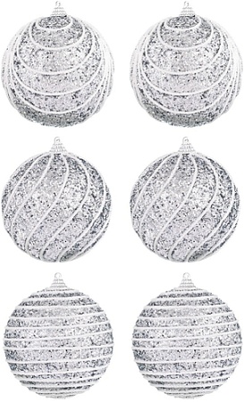 Елочная игрушка Elan Gallery Полоски 970073 (серебро)