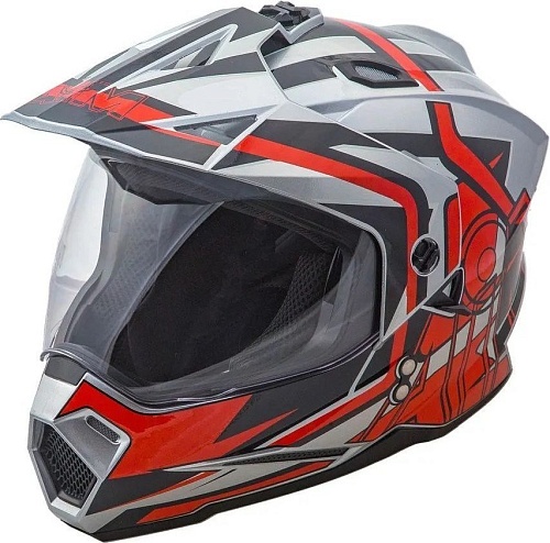 Мотошлем AIM JK802S 802-013-M (M, красный/серый/черный)