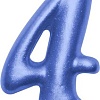 Свеча для торта Мультидом Овал Цифра 4 МС5-44 (синий)
