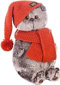 Мягкая игрушка Basik & Co Басик в вязаной шапке и шарфе (19 см)