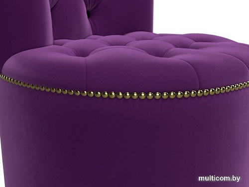Пуфик Лига диванов Саваж (микровельвет, фиолетовый/черный)