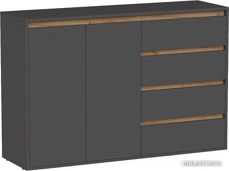 Тумба Интермебель Рио-3 Р-003 (графит серый/дуб крафт табачный)