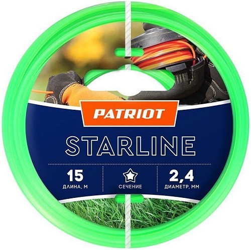 Леска для триммера Patriot Starline D 2.4 мм L 15 м 805201061