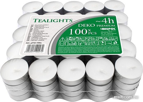 Набор чайных свечей Bispol PF10-100S (100шт)