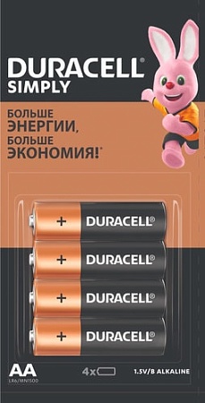 Батарейки DURACELL Simply AA LR6 4 шт.