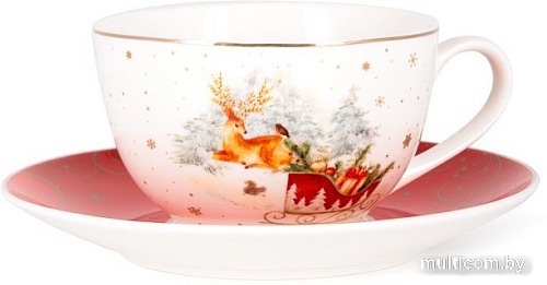 Чашка с блюдцем Fissman New Year 14027