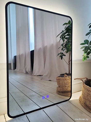 Зеркало с подсветкой eMZe 60x80 LED.UV.SMART.60.80.CHE.AF.4K (черный с УФ-окантовкой и подсветкой)