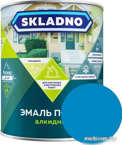 Краска Skladno ПФ-115 0.8 л (голубой)