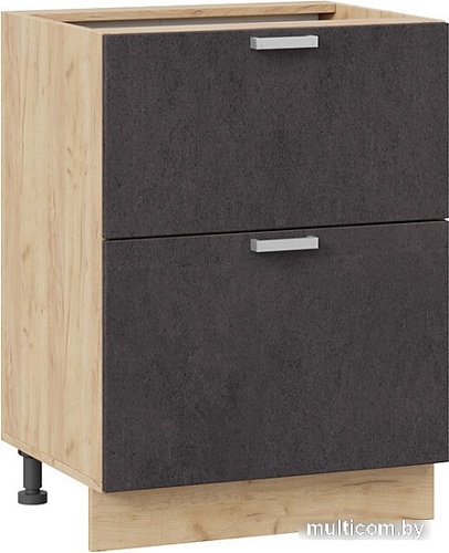 Шкаф напольный Трия Гранита 1Н6Я2 (дуб крафт золотой/бетон графит)