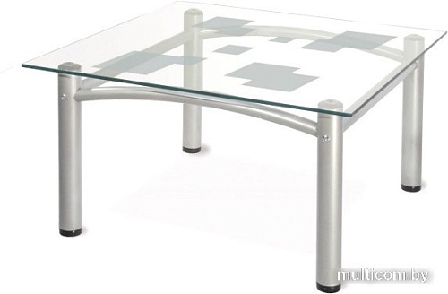 Журнальный столик Мебелик Робер 2М (металлик/прозрачное)