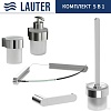 Набор аксессуаров для ванной Lauter 21TS3018 + 21TS3020 + 21TS3012 + 21TS3007 + 21TS3022 (Chrome, 5 предметов)