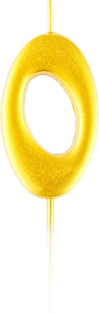 Свеча для торта Meshu Цифра 0 MS_59396 (золото)