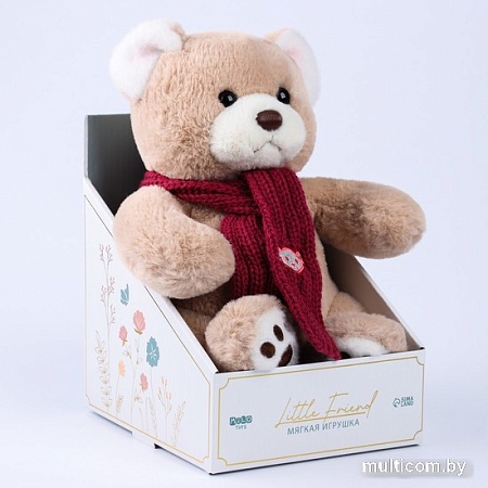 Классическая игрушка Milo Toys Little Friend Мишка с розовыми шарфом 9905636