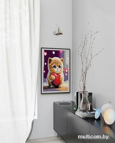 Картина по номерам PaintLine Котенок с сердечком 2037650518683