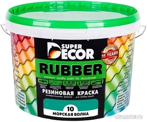 Краска Super Decor Резиновая 12 кг (№12 Карибская ночь)