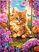 Картина по номерам Lori Котенок на качелях Рх-166