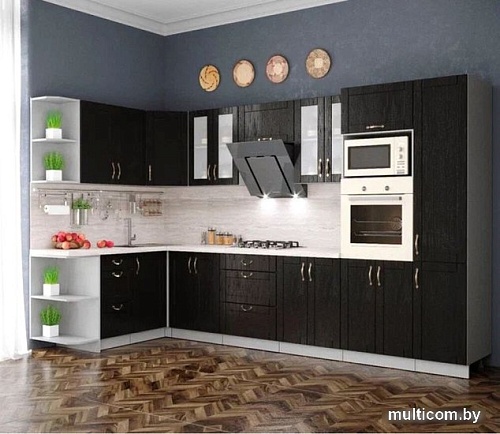 Готовая кухня Интерлиния Мила Крафт 1.68x3.4 левая (дуб английский)