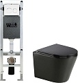 Унитаз подвесной WeltWasser Amberg 350 ST + Salzbach 043 MT-BL + Amberg RD-WT (черный матовый)