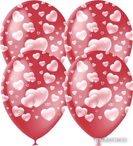 Набор воздушных шаров ПатиБум Cherry Red Сердца 4690296040932 (25 шт)