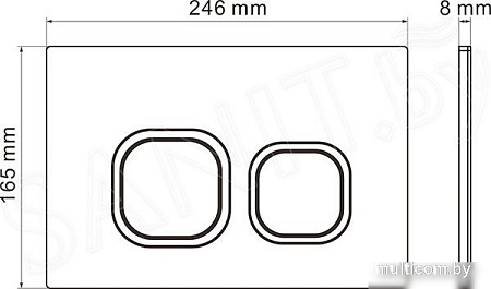 Унитаз подвесной Roxen Cube в комплекте с инсталляцией StounFix Slim 6 в 1 966383 (кнопка: серый бетон)