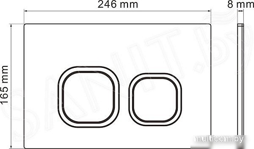 Унитаз подвесной Roxen Cube в комплекте с инсталляцией StounFix Slim 6 в 1 966383 (кнопка: серый бетон)