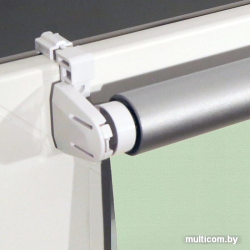 Рулонные шторы Brabix Блэкаут 70x175 (светло-зеленый/серебристый)