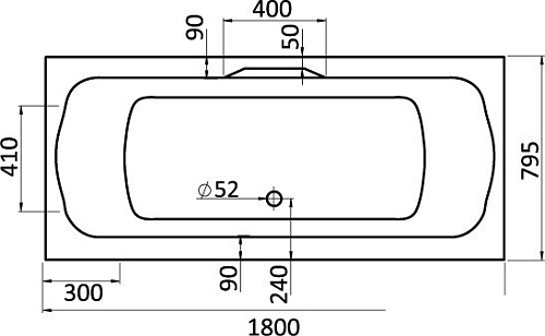 Ванна Santek Корсика 180x80 (1WH111981)