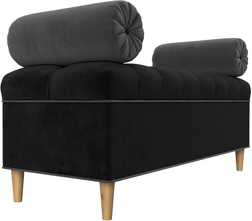 Банкетка Лига диванов Глория 113668 (велюр черный/серый/серый)